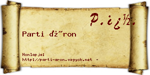 Parti Áron névjegykártya